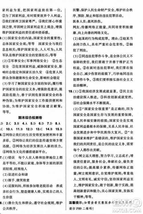 长江出版社2023年秋状元成才路创优作业八年级道德与法治上册人教版答案 长江出版社2023年秋状元成才路创优作业八年级道德与法治上册人教版答案