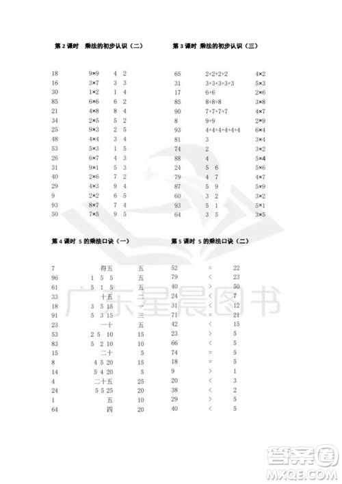 吉林出版集团股份有限公司2023年秋小学数学口算速算心算二年级上册人教版参考答案