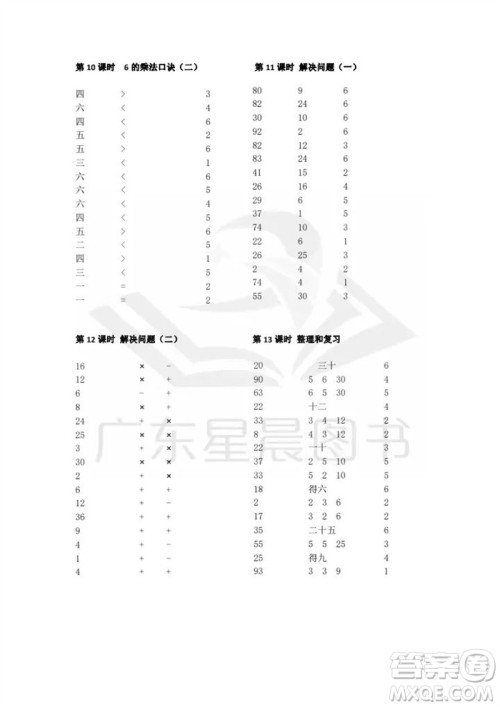 吉林出版集团股份有限公司2023年秋小学数学口算速算心算二年级上册人教版参考答案