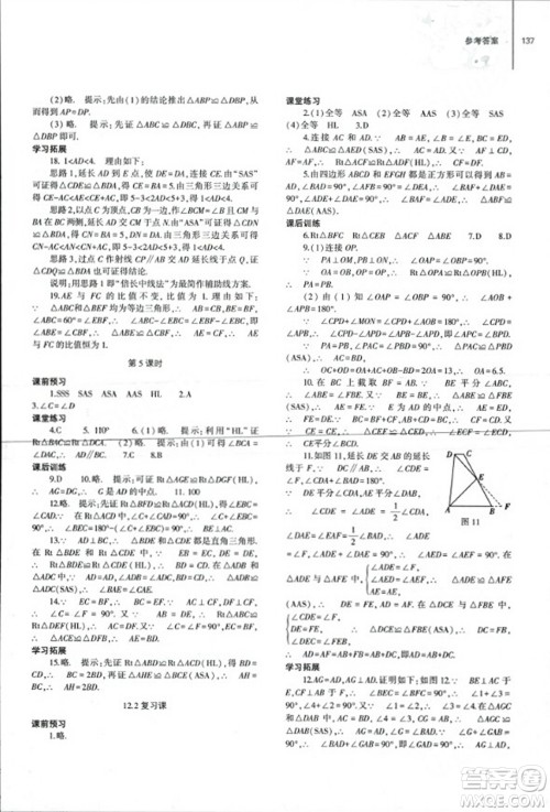 大象出版社2023年秋初中同步练习册八年级数学上册人教版山东专版答案
