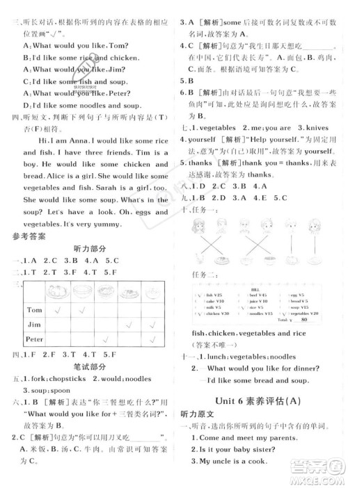 新疆青少年出版社2023年秋海淀单元测试AB卷四年级英语上册人教PEP版答案