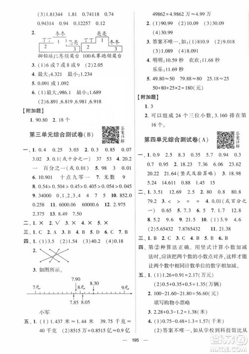 宁夏人民教育出版社2023年秋学霸提优大试卷五年级数学上册江苏国标版答案 宁夏人民教育出版社2023年秋学霸提优大试卷五年级数学上册江苏国标版答案