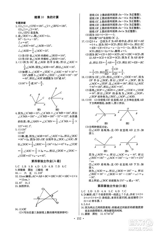 长江少年儿童出版社2023年秋长江全能学案同步练习册七年级数学上册人教版答案