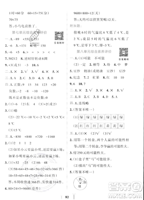 陕西师范大学出版总社2023年秋PASS小学学霸冲A卷四年级数学上册北师大版答案 陕西师范大学出版总社2023年秋PASS小学学霸冲A卷四年级数学上册北师大版答案