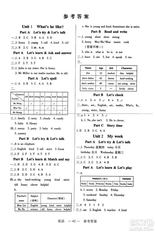 二十一世纪出版社2023年秋新课程新练习五年级英语上册人教PEP版答案 二十一世纪出版社2023年秋新课程新练习五年级英语上册人教PEP版答案