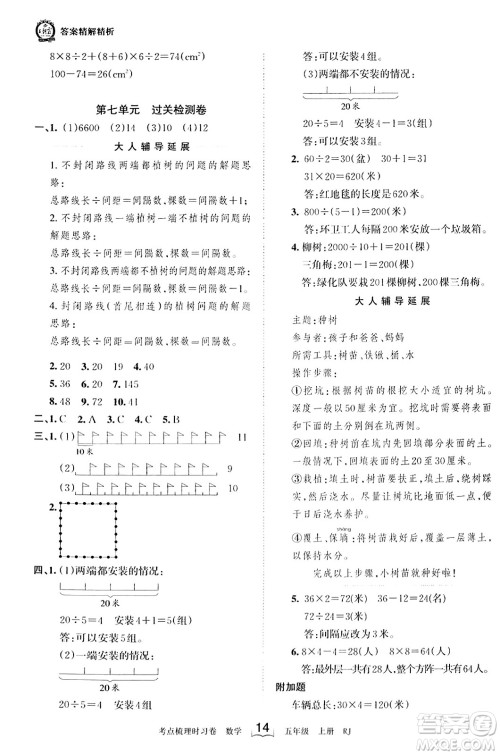 江西人民出版社2023年秋王朝霞考点梳理时习卷五年级数学上册人教版答案 江西人民出版社2023年秋王朝霞考点梳理时习卷五年级数学上册人教版答案