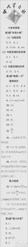 时代学习报数学周刊2023年秋八年级上册9-12期参考答案