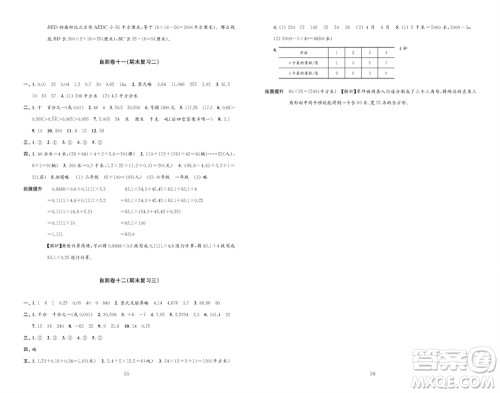 江苏凤凰教育出版社2023年秋小学数学练习自测卷五年级上册苏教版参考答案 江苏凤凰教育出版社2023年秋小学数学练习自测卷五年级上册苏教版参考答案