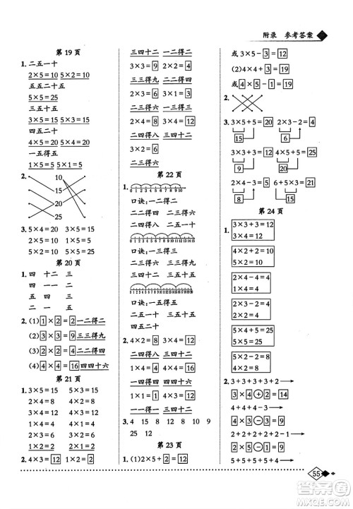 龙门书局2023年秋黄冈小状元同步计算天天练二年级数学上册人教版答案