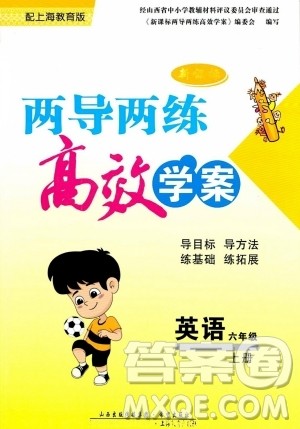 希望出版社2023年秋新课标两导两练高效学案六年级英语上册沪教版答案