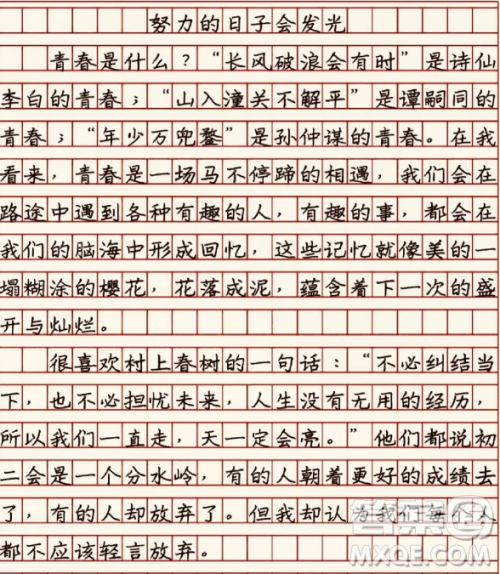 努力的日子会发光主题作文600字 关于努力的日子会发光的主题作文600字
