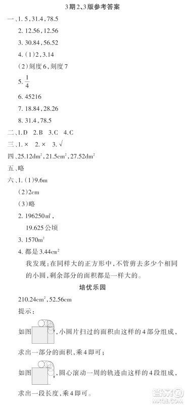 2023年秋学习报小学六年级数学上册北师大版1-8期参考答案