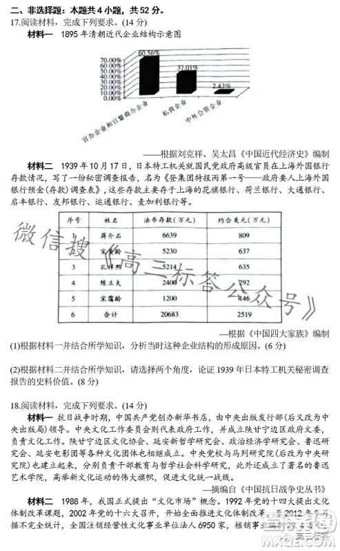 江西稳派2024届高三10月统一调研测试历史试卷答案