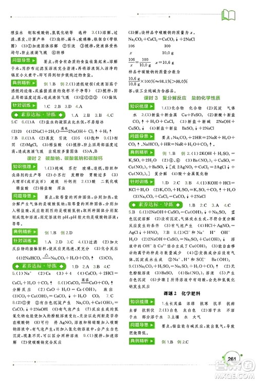 广西教育出版社2023年秋新课程学习与测评同步学习九年级化学全一册人教版答案 广西教育出版社2023年秋新课程学习与测评同步学习九年级化学全一册人教版答案