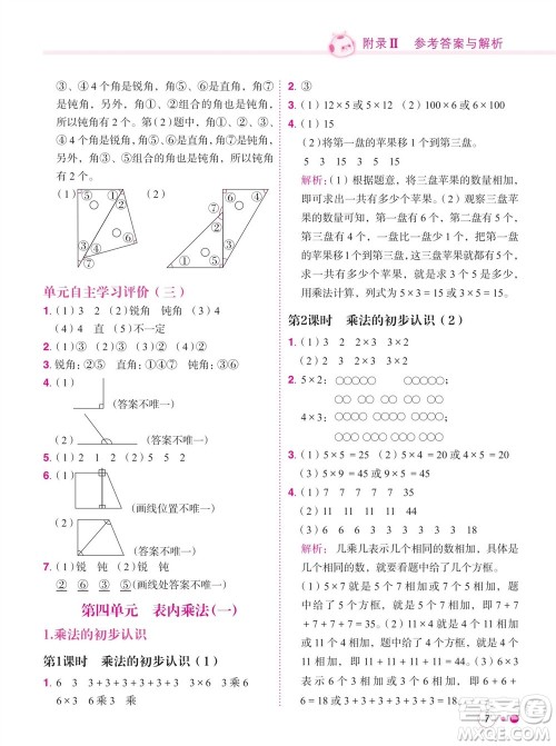 龙门书局2023年秋黄冈小状元练重点培优同步作业二年级数学上册人教版参考答案 龙门书局2023年秋黄冈小状元练重点培优同步作业二年级数学上册人教版参考答案