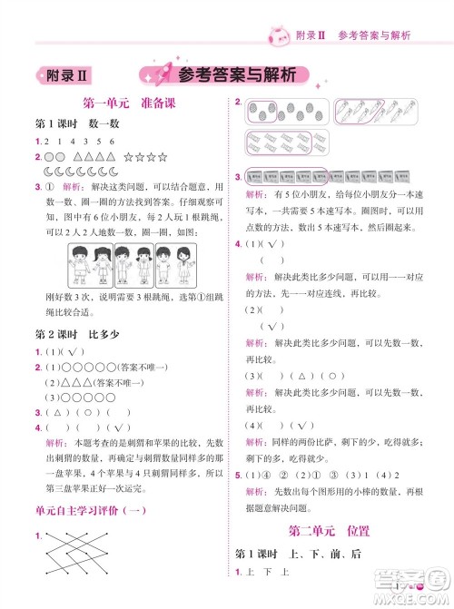 龙门书局2023年秋黄冈小状元练重点培优同步作业一年级数学上册人教版参考答案 龙门书局2023年秋黄冈小状元练重点培优同步作业一年级数学上册人教版参考答案