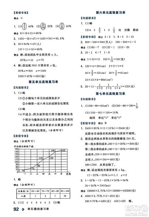 开明出版社2023年秋全品学练考四年级数学上册北师大版答案