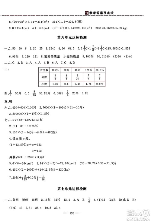 吉林教育出版社2023年秋三维数字课堂六年级数学上册人教版答案