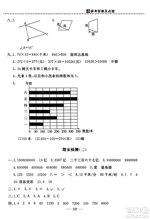 吉林教育出版社2023年秋三维数字课堂四年级数学上册人教版答案