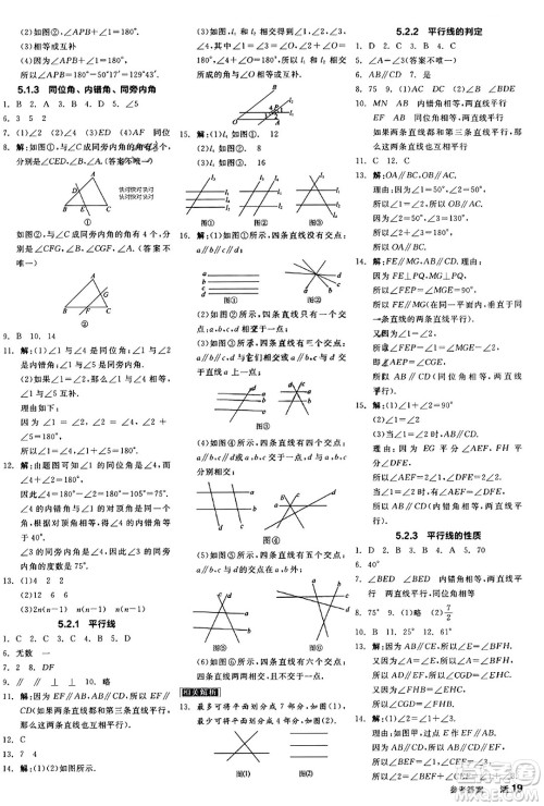 阳光出版社2023年秋全品学练考作业手册七年级数学上册华师版答案