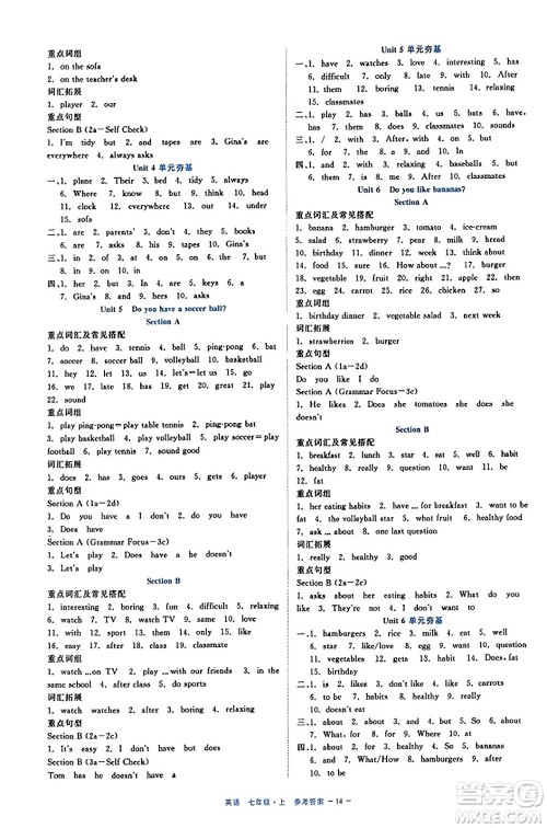 浙江工商大学出版社2023年秋精彩练习就练这一本七年级英语上册通用版答案 浙江工商大学出版社2023年秋精彩练习就练这一本七年级英语上册通用版答案