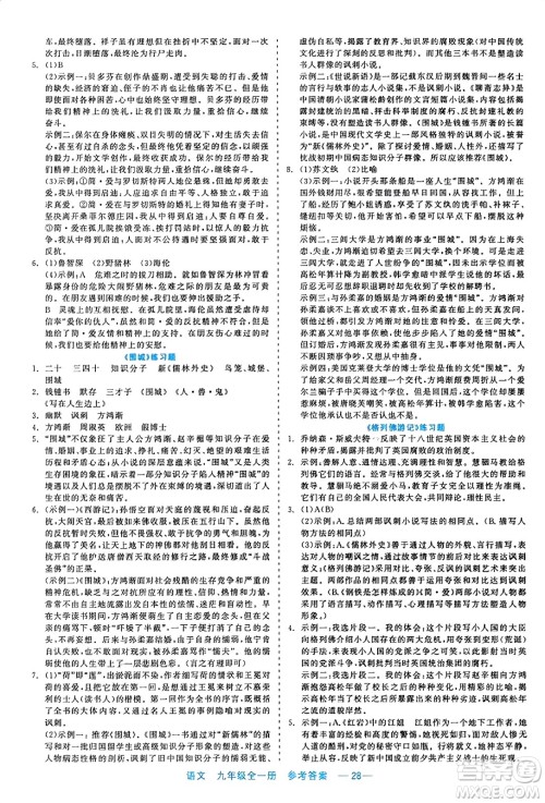 浙江工商大学出版社2023年秋精彩练习就练这一本九年级语文全一册通用版答案 浙江工商大学出版社2023年秋精彩练习就练这一本九年级语文全一册通用版答案