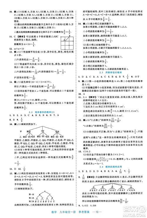 浙江工商大学出版社2023年秋精彩练习就练这一本九年级数学全一册通用版答案