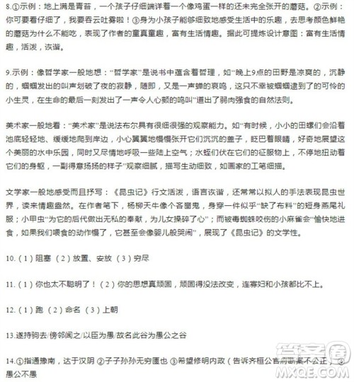 学习方法报2023-2024学年八年级语文上册人教广东版④-⑥期小报参考答案 学习方法报2023-2024学年八年级语文上册人教广东版④-⑥期小报参考答案