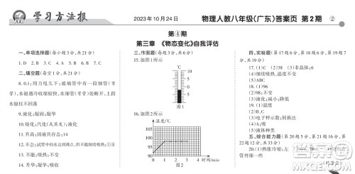 学习方法报2023-2024学年八年级物理上册人教广东版④-⑥期小报参考答案