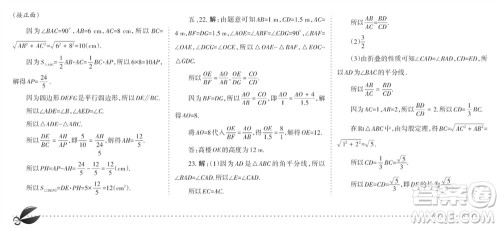 学习方法报2023-2024学年九年级数学上册北师大广东版④-⑥期小报参考答案