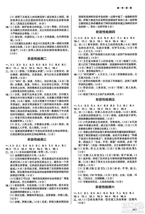 天津教育出版社2023年秋学习质量监测九年级世界历史上册人教版答案 天津教育出版社2023年秋学习质量监测九年级世界历史上册人教版答案
