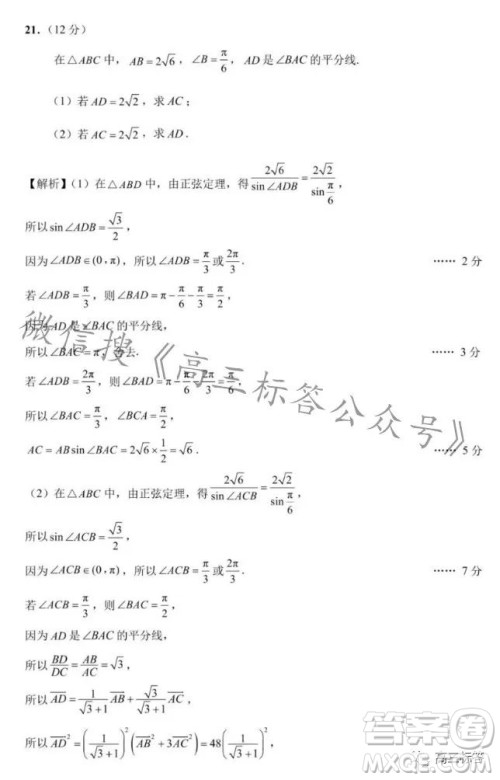 沧州市决胜新高考2024届高三年级大联考数学试卷答案