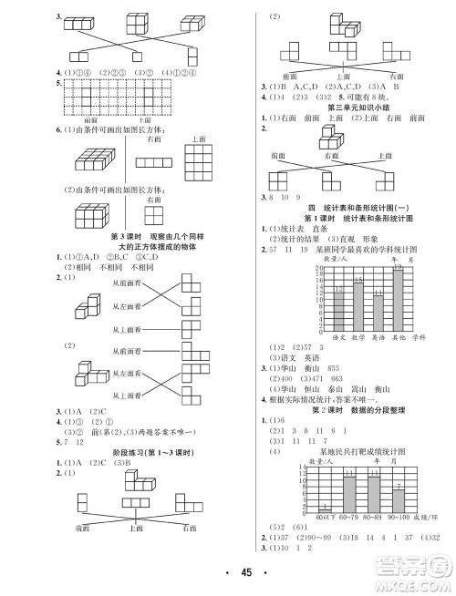 合肥工业大学出版社2023年秋七天学练考四年级数学上册苏教版参考答案