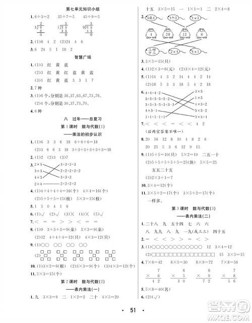 合肥工业大学出版社2023年秋七天学练考二年级数学上册青岛版参考答案 合肥工业大学出版社2023年秋七天学练考二年级数学上册青岛版参考答案