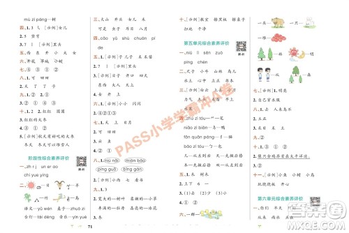 陕西师范大学出版总社有限公司2023年秋小学学霸冲A卷一年级语文上册人教版参考答案 陕西师范大学出版总社有限公司2023年秋小学学霸冲A卷一年级语文上册人教版参考答案