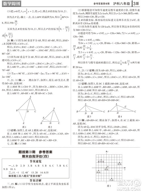 2023年秋学习方法报数学周刊八年级上册沪科版第6期参考答案