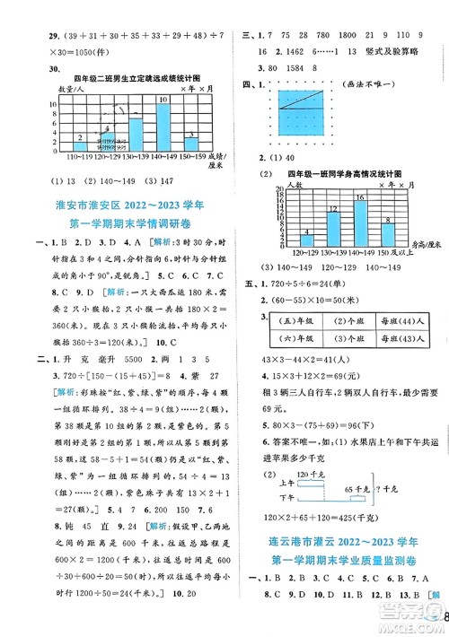 北京教育出版社2023年秋同步跟踪全程检测四年级数学上册江苏版答案 北京教育出版社2023年秋同步跟踪全程检测四年级数学上册江苏版答案