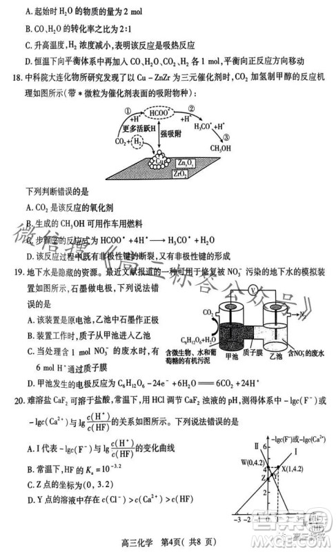 平许济洛2023-2024学年高三第一次质量检测化学试卷答案