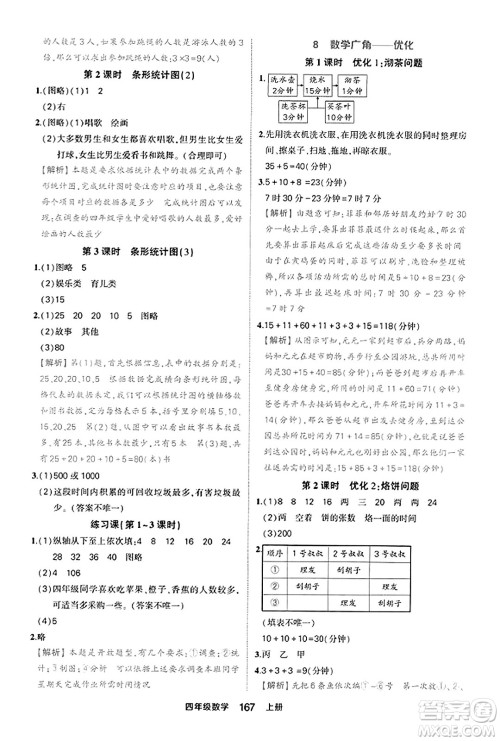 西安出版社2023年秋状元成才路状元作业本四年级数学上册人教版答案