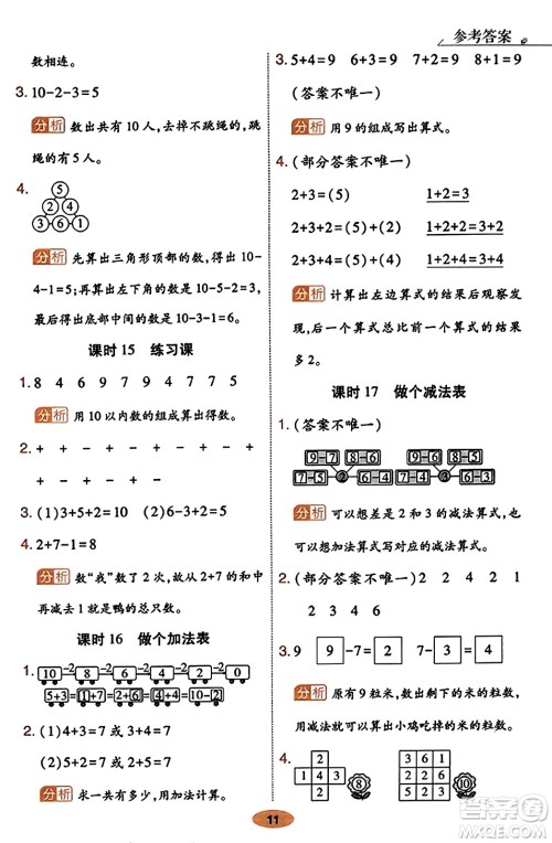 陕西师范大学出版总社有限公司2023年秋黄冈同步练一日一练一年级数学上册北师大版答案