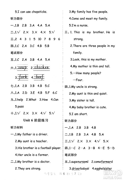 陕西师范大学出版总社有限公司2023年秋黄冈同步练一日一练四年级英语上册人教PEP版答案