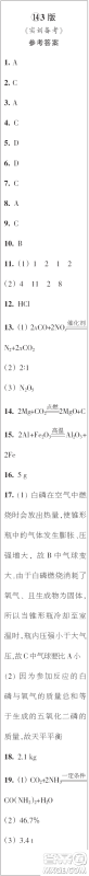 时代学习报初中版2023年秋九年级化学上册13-16期参考答案