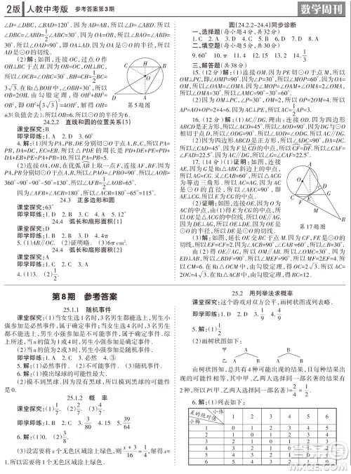 2023年秋学习方法报数学周刊九年级上册人教版第1-4期参考答案