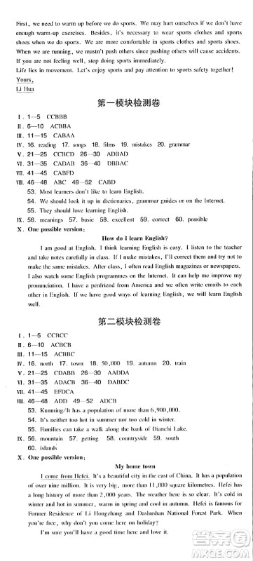 湖南教育出版社2023年秋一本同步训练八年级英语上册外研版答案