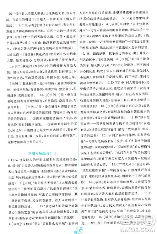 广西教育出版社2023年秋自主学习能力测评单元测试九年级语文全一册人教版A版答案