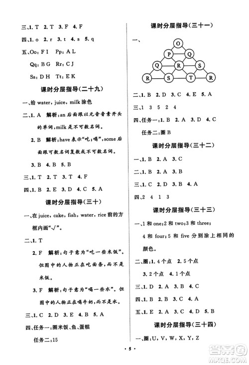 山东教育出版社2023年秋小学同步练习册分层指导三年级英语上册人教版答案 山东教育出版社2023年秋小学同步练习册分层指导三年级英语上册人教版答案