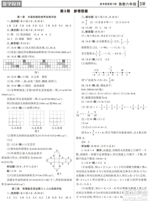 2023年秋学习方法报数学周刊六年级上册鲁教版第1-4期参考答案