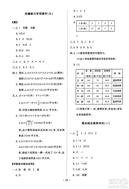 山东教育出版社2023年秋小学同步练习册分层指导六年级数学上册通用版答案 山东教育出版社2023年秋小学同步练习册分层指导六年级数学上册通用版答案