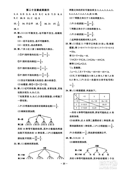 山东教育出版社2023年秋初中同步练习册分层卷九年级数学上册人教版答案 山东教育出版社2023年秋初中同步练习册分层卷九年级数学上册人教版答案