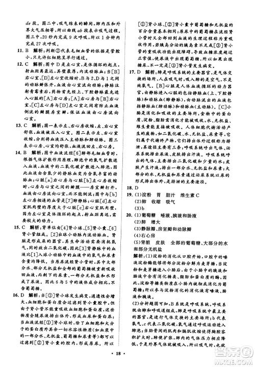 山东教育出版社2023年秋初中同步练习册分层卷七年级生物学上册鲁科版答案